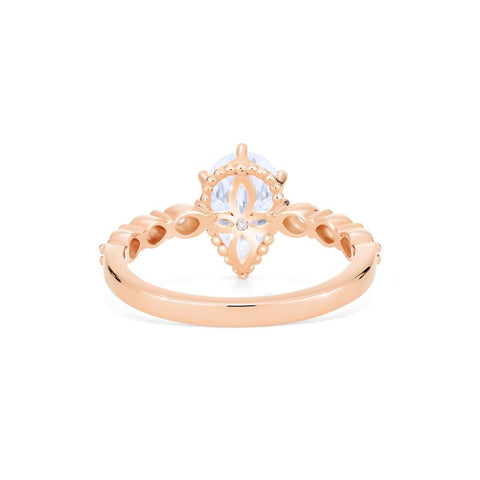 [Emelia] Vintage Classic Crown Pear Cut Engagement Ring in Diamond / Moissanite Women's Ring michelliafinejewelry   