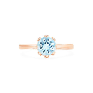 [Cassandra] Vintage Crown Solitaire Ring in Aquamarine Women's Ring michelliafinejewelry   