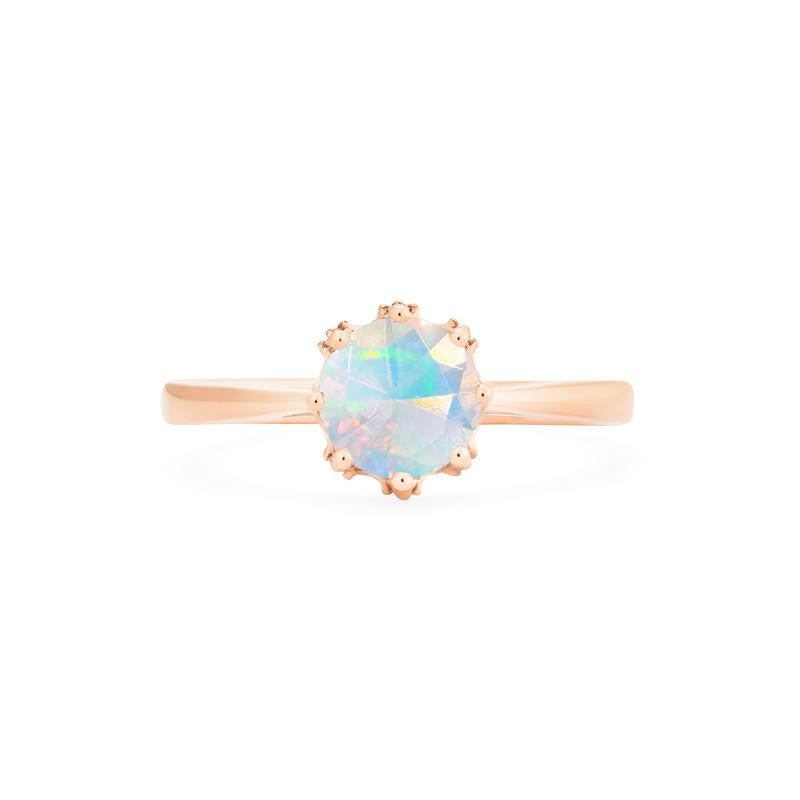Cassandra | Vintage Crown Solitaire Ring in Opal – Michellia Fine Jewelry