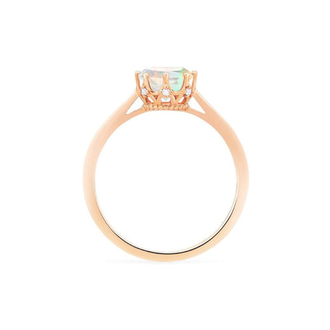 [Cassandra] Vintage Crown Solitaire Ring in Opal Women's Ring michelliafinejewelry   