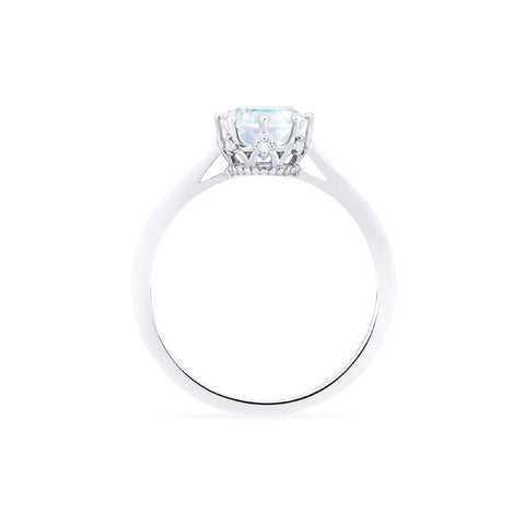 [Cassandra] Vintage Crown Solitaire Ring in Moonstone Women's Ring michelliafinejewelry   