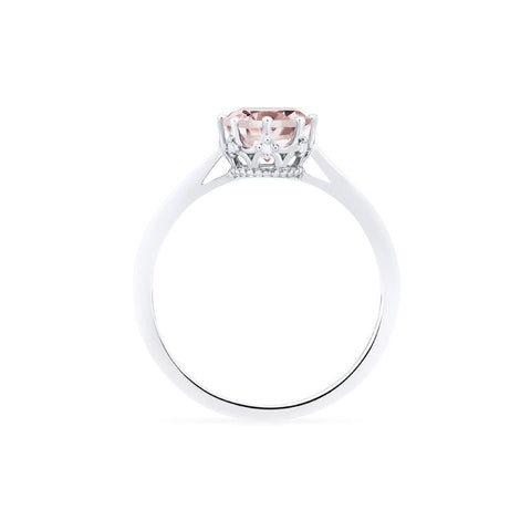 [Cassandra] Vintage Crown Solitaire Ring in Morganite Women's Ring michelliafinejewelry   