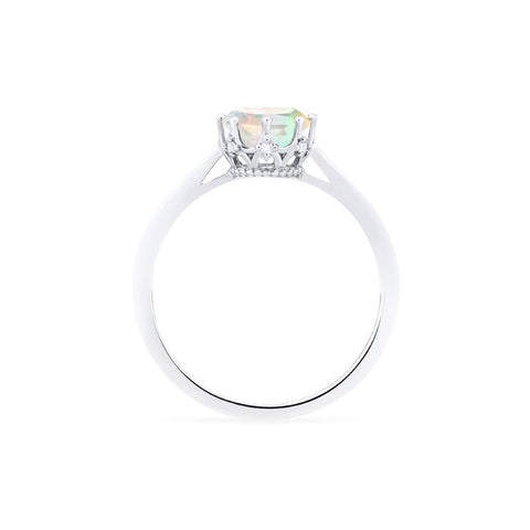 [Cassandra] Vintage Crown Solitaire Ring in Opal Women's Ring michelliafinejewelry   