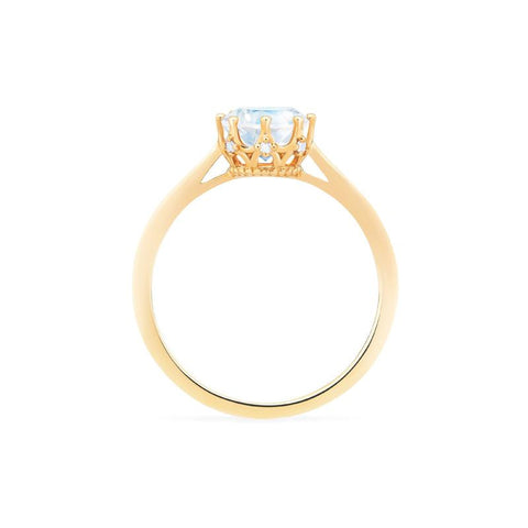 [Cassandra] Vintage Crown Solitaire Ring in Moonstone Women's Ring michelliafinejewelry   
