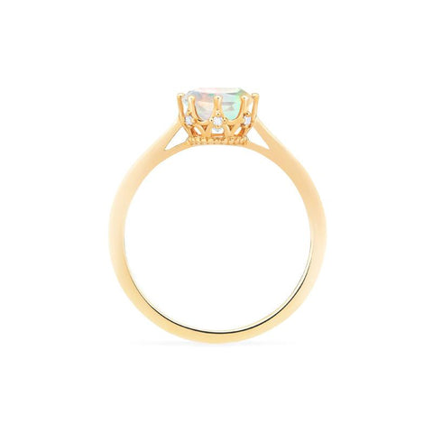 [Cassandra] Vintage Crown Solitaire Ring in Opal Women's Ring michelliafinejewelry   