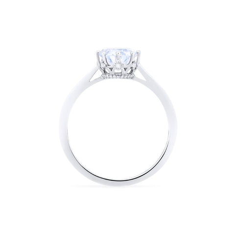 [Cassandra] Vintage Crown Solitaire Engagement Ring in Diamond / Moissanite Women's Ring michelliafinejewelry   