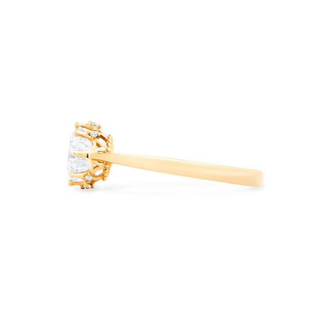 [Cassandra] Vintage Crown Solitaire Engagement Ring in Diamond / Moissanite Women's Ring michelliafinejewelry   