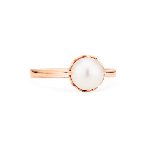 [Marguerite] Victorian Lace Solitaire Engagement Ring in Akoya Pearl Women's Ring michelliafinejewelry   