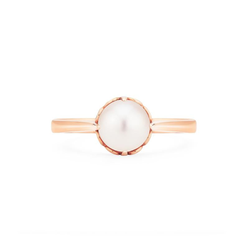 [Marguerite] Victorian Solitaire Ring in Akoya Pearl Women's Ring michelliafinejewelry   