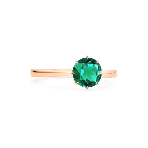 [Victoria] Classic Crown Solitaire Ring in Lab Emerald Women's Ring michelliafinejewelry   