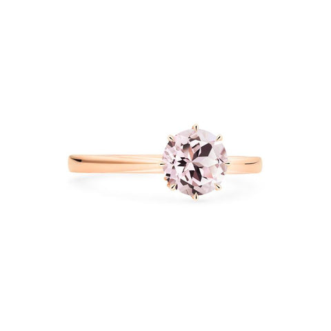 [Victoria] Classic Crown Solitaire Ring in Morganite Women's Ring michelliafinejewelry   