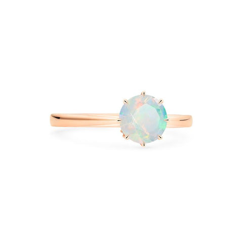[Victoria] Classic Crown Solitaire Ring in Opal Women's Ring michelliafinejewelry   