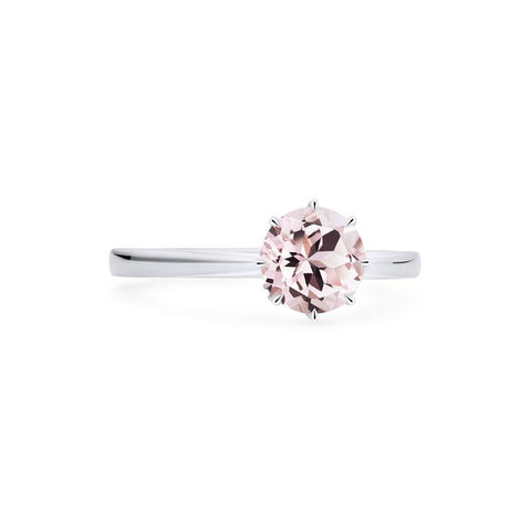 [Victoria] Classic Crown Solitaire Ring in Morganite Women's Ring michelliafinejewelry   