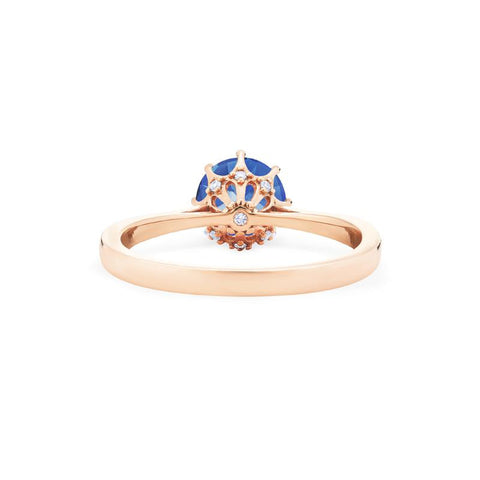 [Victoria] Classic Crown Solitaire Ring in Lab Blue Sapphire Women's Ring michelliafinejewelry   