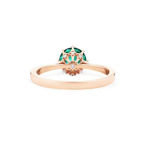 [Victoria] Classic Crown Solitaire Ring in Lab Emerald Women's Ring michelliafinejewelry   