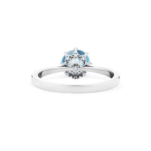 [Victoria] Classic Crown Solitaire Ring in Aquamarine Women's Ring michelliafinejewelry   