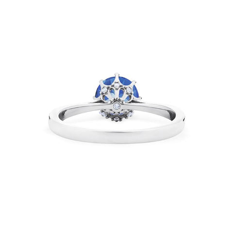 [Victoria] Classic Crown Solitaire Ring in Lab Blue Sapphire Women's Ring michelliafinejewelry   