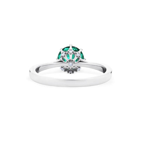 [Victoria] Classic Crown Solitaire Ring in Lab Emerald Women's Ring michelliafinejewelry   