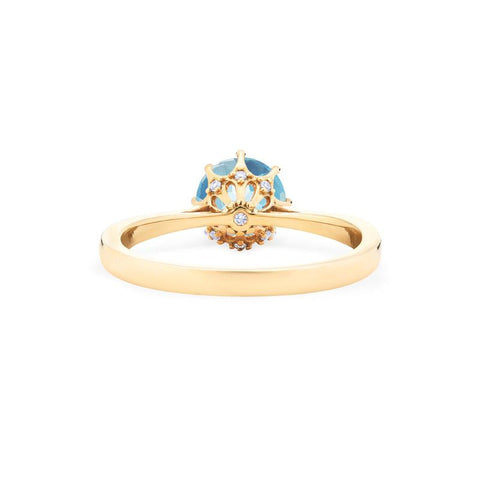 [Victoria] Classic Crown Solitaire Ring in Aquamarine Women's Ring michelliafinejewelry   