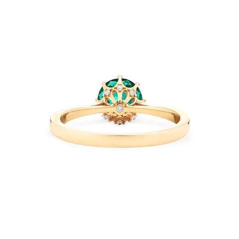 [Victoria] Classic Crown Solitaire Ring in Lab Emerald Women's Ring michelliafinejewelry   
