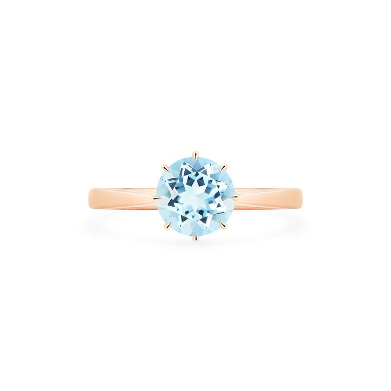 [Victoria] Classic Crown Solitaire Ring in Aquamarine Women's Ring michelliafinejewelry   