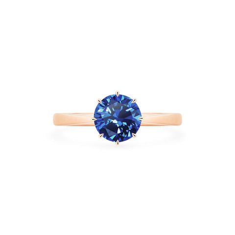 [Victoria] Classic Crown Solitaire Ring in Lab Blue Sapphire Women's Ring michelliafinejewelry   
