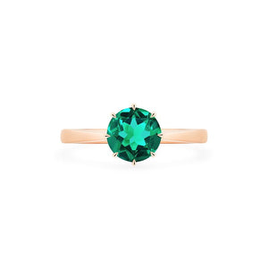 [Victoria] Classic Crown Solitaire Ring in Lab Emerald Women's Ring michelliafinejewelry   