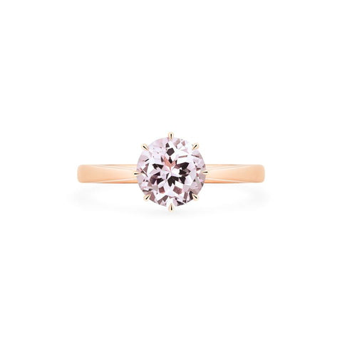 [Victoria] Classic Crown Solitaire Ring in Morganite Women's Ring michelliafinejewelry   