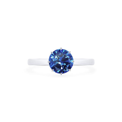 [Victoria] Classic Crown Solitaire Ring in Lab Blue Sapphire Women's Ring michelliafinejewelry   