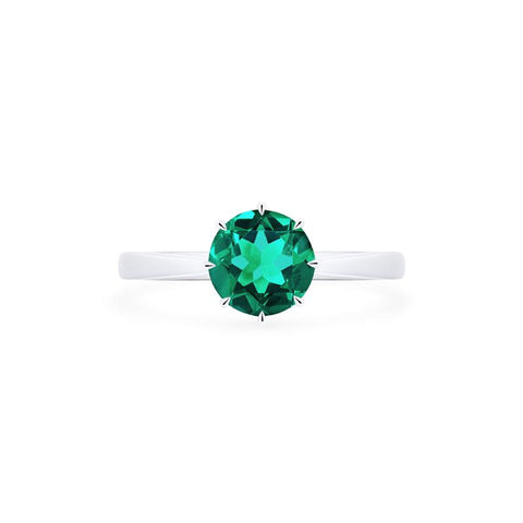 [Victoria] Classic Crown Solitaire Ring in Lab Emerald Women's Ring michelliafinejewelry   