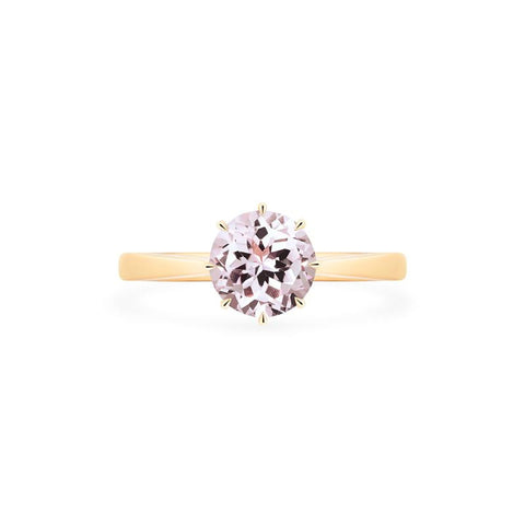 [Victoria] Classic Crown Solitaire Ring in Morganite Women's Ring michelliafinejewelry   