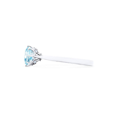 [Victoria] Classic Crown Solitaire Ring in Aquamarine Women's Ring michelliafinejewelry   