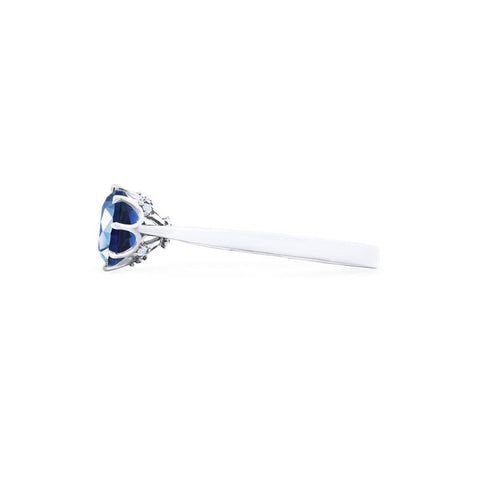 [Victoria] Classic Crown Solitaire Ring in Lab Blue Sapphire Women's Ring michelliafinejewelry   