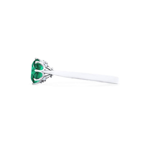 [Victoria] Classic Crown Solitaire Ring in Lab Emerald Women's Ring michelliafinejewelry   