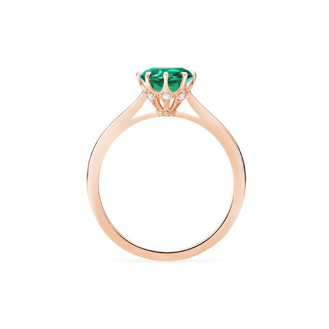 [Victoria] Classic Crown Solitaire Ring in Lab Emerald Women's Ring michelliafinejewelry   