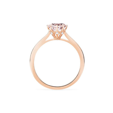[Victoria] Classic Crown Solitaire Ring in Morganite Women's Ring michelliafinejewelry   