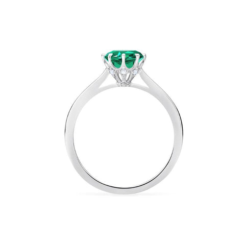 [Victoria] Classic Crown Solitaire Ring in Lab Emerald Women's Ring michelliafinejewelry   