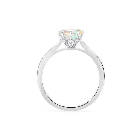[Victoria] Classic Crown Solitaire Ring in Opal Women's Ring michelliafinejewelry   