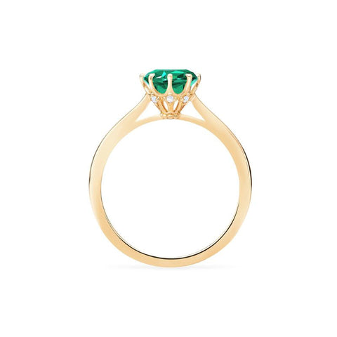 [Victoria] Classic Crown Solitaire Ring in Lab Emerald Women's Ring michelliafinejewelry   