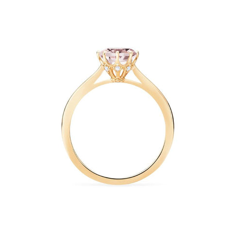 [Victoria] Classic Crown Solitaire Ring in Morganite Women's Ring michelliafinejewelry   