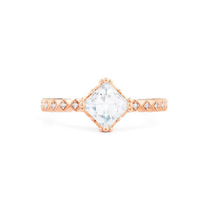[Astoria] Fleur De Lis Square Princess Cut Engagement Ring in Diamond / Moissanite Women's Ring michelliafinejewelry   