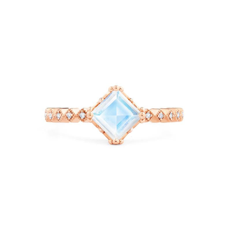 [Astoria] Fluer De Lis Square Princess Cut Ring in Moonstone Women's Ring michelliafinejewelry   
