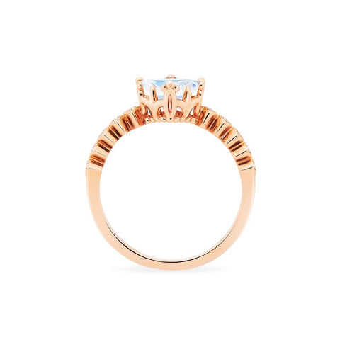 [Astoria] Fluer De Lis Square Princess Cut Ring in Moonstone Women's Ring michelliafinejewelry   