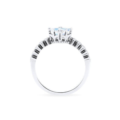 [Astoria] Fluer De Lis Square Princess Cut Ring in Moonstone Women's Ring michelliafinejewelry   