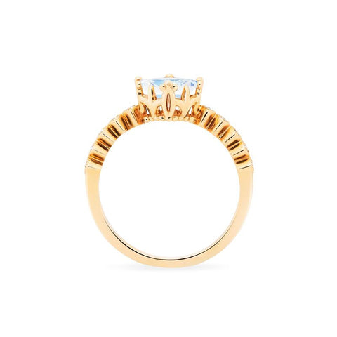 [Astoria] Fluer De Lis Square Princess Cut Ring in Moonstone Women's Ring michelliafinejewelry   