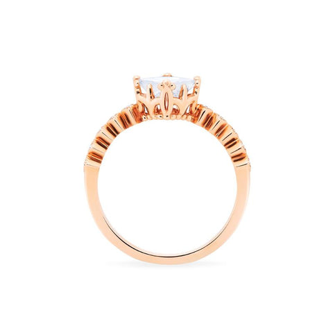 [Astoria] Fleur De Lis Square Princess Cut Engagement Ring in Diamond / Moissanite Women's Ring michelliafinejewelry   