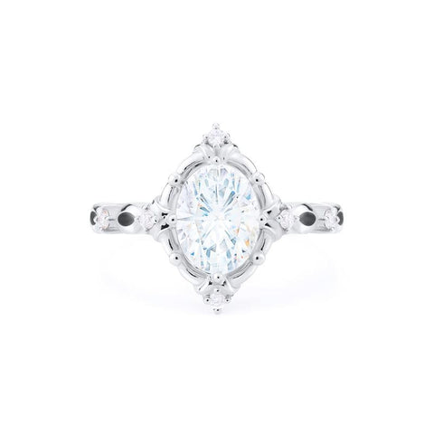 [Anastasia] Victorian Heirloom Oval Cut Engagement Ring in Diamond / Moissanite Women's Ring michelliafinejewelry   