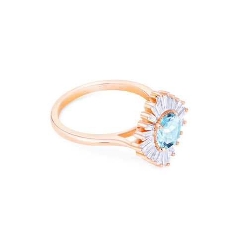 [Artemis] Vintage Deco Goddess Ring in Aquamarine Women's Ring michelliafinejewelry   