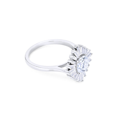 [Artemis] Vintage Deco Goddess Ballerina Engagement Ring in Diamond / Moissanite Women's Ring michelliafinejewelry   