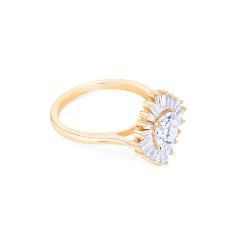 [Artemis] Vintage Deco Goddess Ballerina Engagement Ring in Diamond / Moissanite Women's Ring michelliafinejewelry   